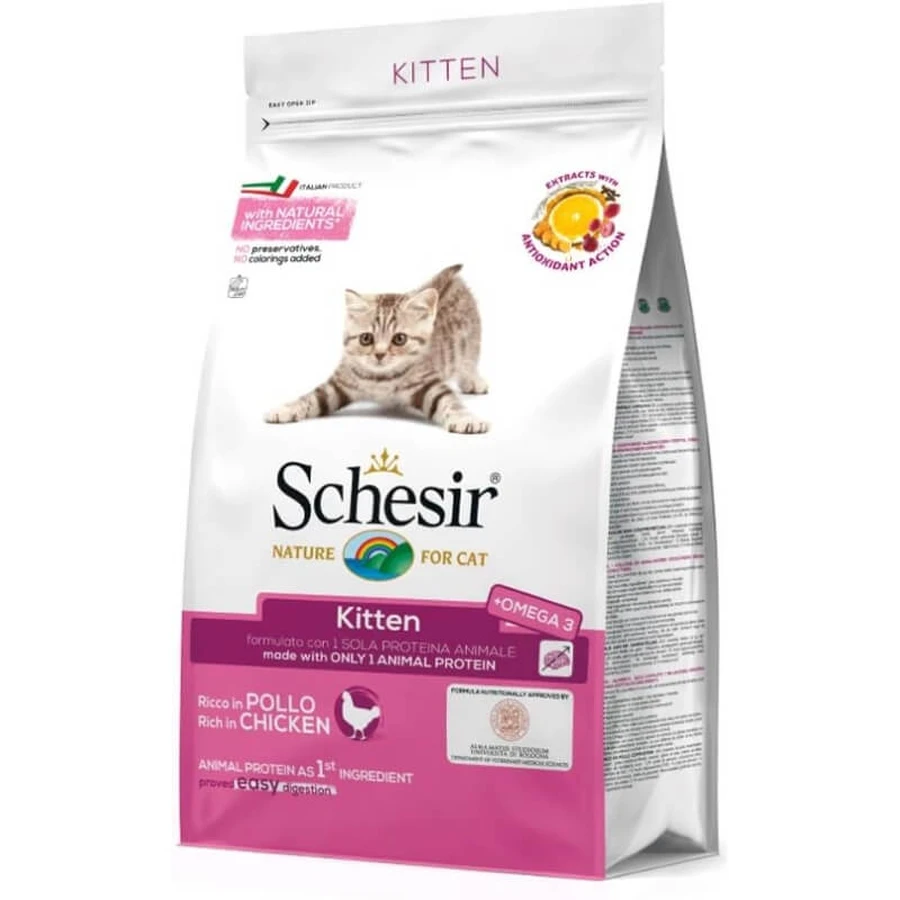 Schesir Kitten au poulet - Aliment complet pour chatons, 400 g