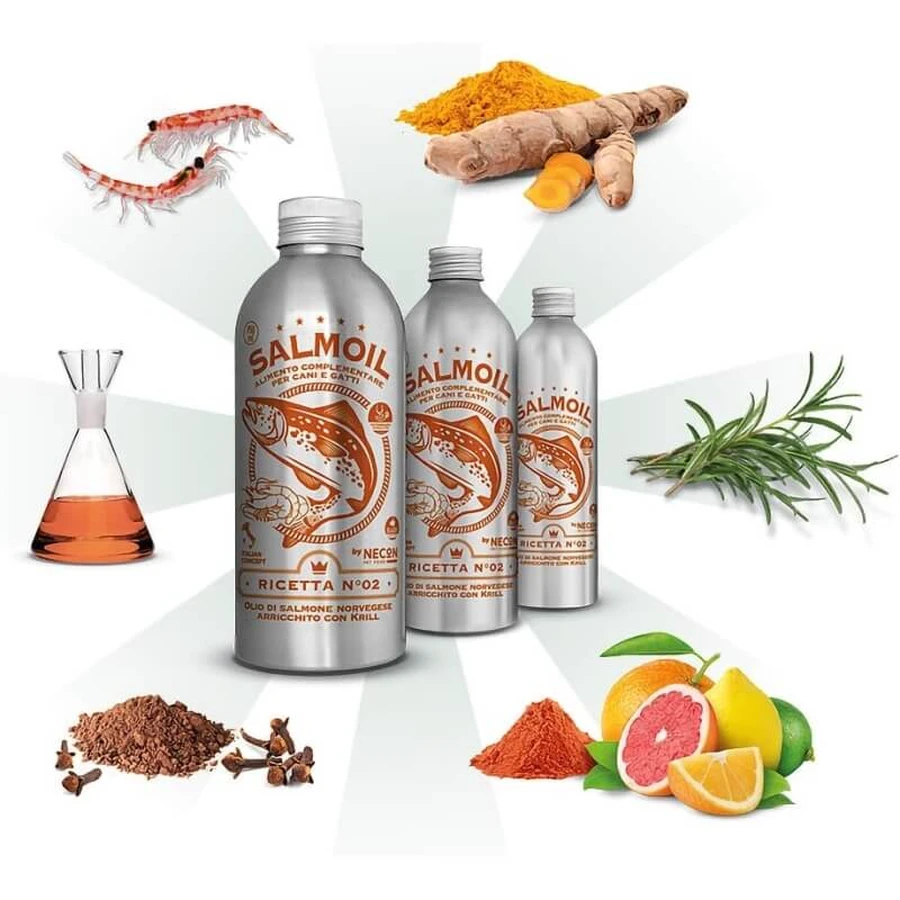 Necon Pet Food Necon Recette au saumon n° 2 - Aliment complémentaire pour chiens et chats, 950 ml