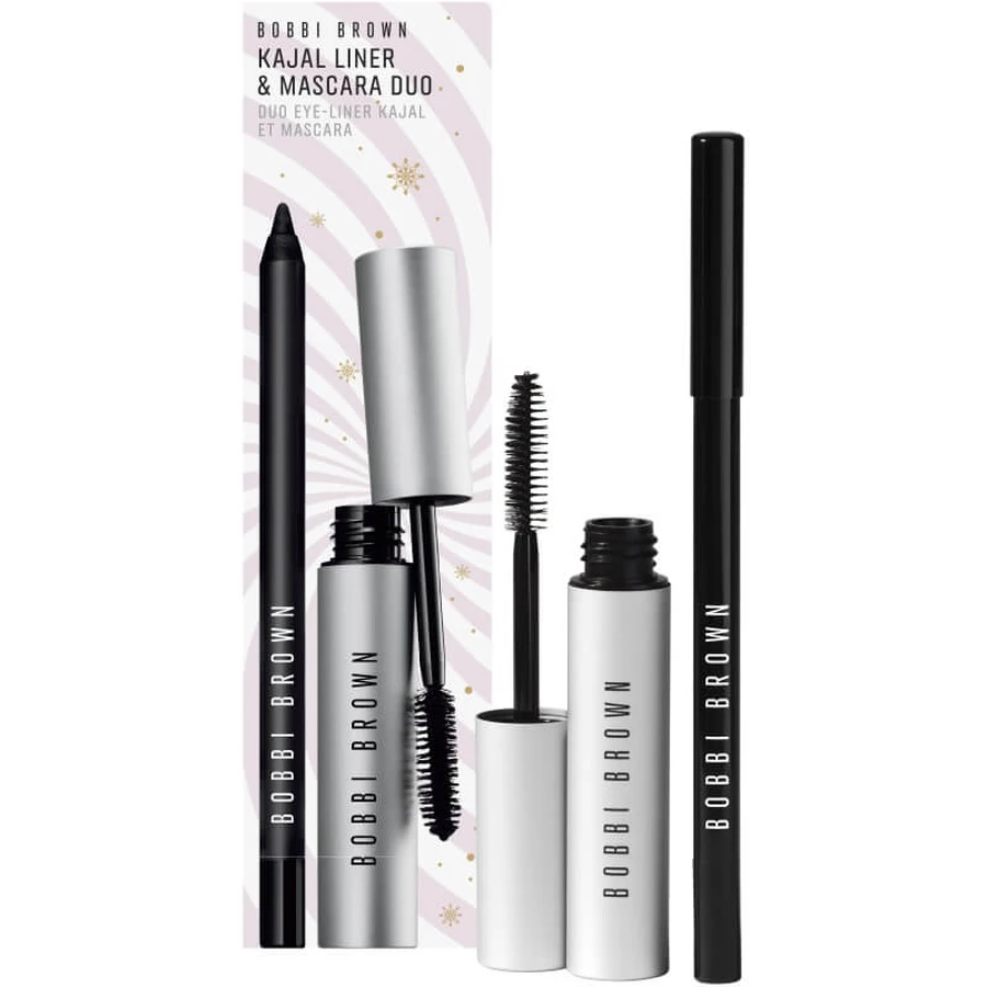 Duo eye-liner kajal et mascara Bobbi Brown - Eye-liner kajal noir waterproof 24 heures + mascara noir pour un regard charbonneux