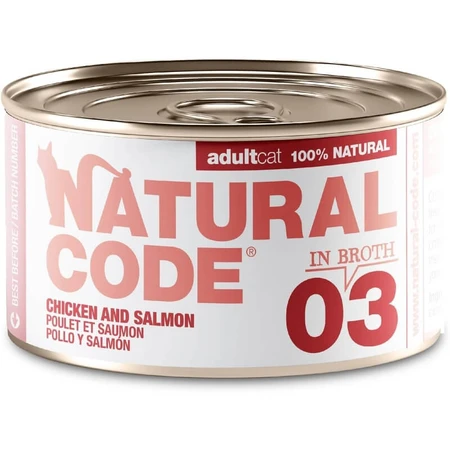 Natural Code 03 Kip en zalm - Aanvullende voeding voor volwassen katten, 85 g