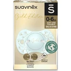 Suavinex Gold Edition 0-6 m – fopspeen met een platte, symmetrische siliconen speen – lichtblauw
