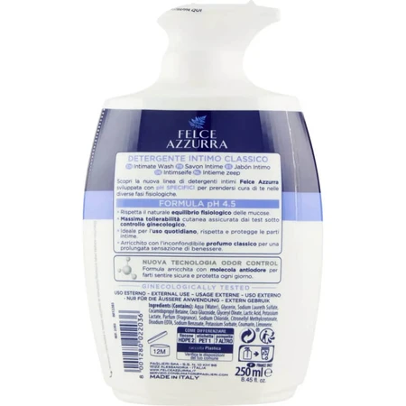 Blue Fern Classic pH 4,5 - Intimereiniger voor dagelijkse hygiëne, 250 ml