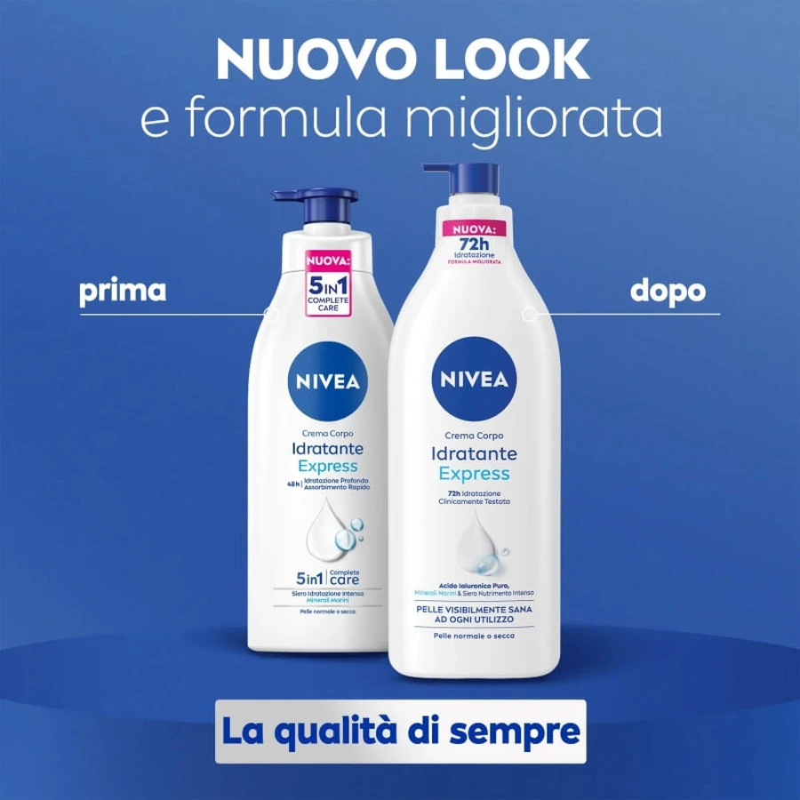 Nivea 72-Stunden-Express-Feuchtigkeitscreme – Creme für normale und trockene Haut, 500 ml