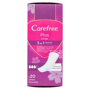 Carefree Plus Large - 20 protège-slips offrant une protection 5-en-1 et une fraîcheur durable