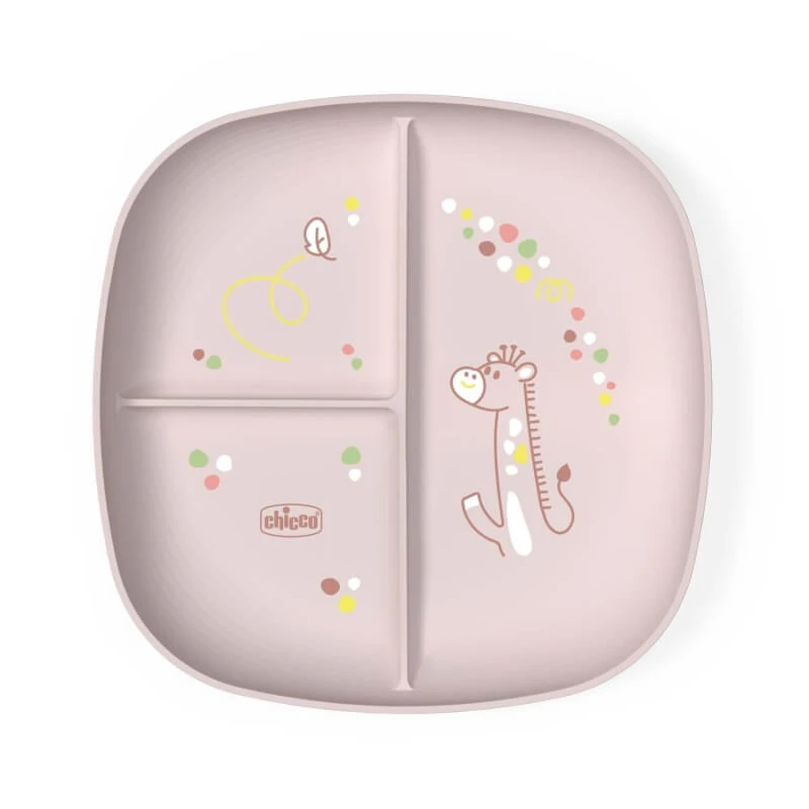 Chicco-bord met vakjes – Roze bord met 3 vakjes, vanaf 12 maanden