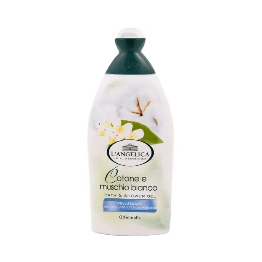 L'Angelica Algodón y Almizcle Blanco - Gel de ducha aterciopelado, 500 ml