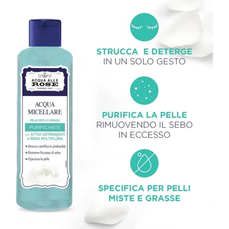 Rozenwater – Zuiverend micellair water voor de gemengde of vette huid 200 ml