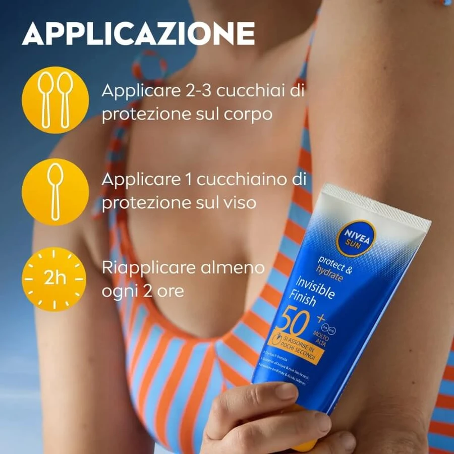 Nivea Gezichtszonnebrandcrème SPF 50+ Zonbescherming & Hydratatie Onzichtbare finish Zeer hoge bescherming 150 ml