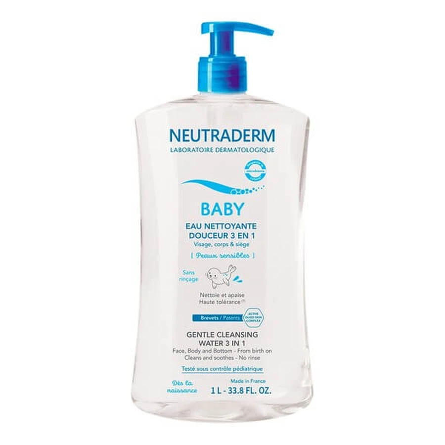 Neutraderm Baby, mild 3-in-1 reinigingswater, 1 L