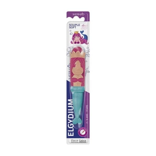 Elgydium Mermaid, cepillo de dientes de sirena, para niños de 2 a 6 años, 1 unidad.