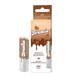 4Biologische, natuurlijke, regenererende lippenbalsem, Tiramisu, 5 g