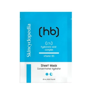 Skincyclopedia, mascarilla hidratante en láminas con ácido hialurónico y vitamina B5, 20 ml