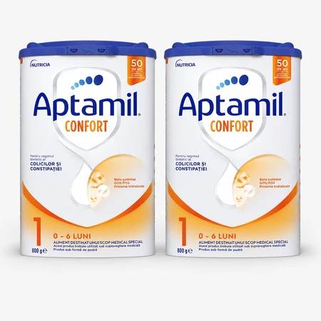 Fórmula Aptamil Comfort 1, 0-6 meses, 2 x 800 g, Nutricia 