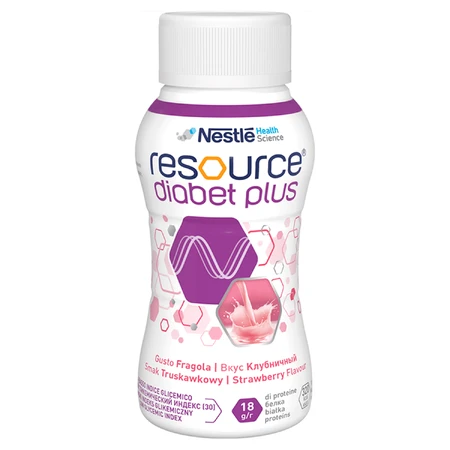 Resource Diabet Plus, Erdbeergeschmack, 16 x 200 ml