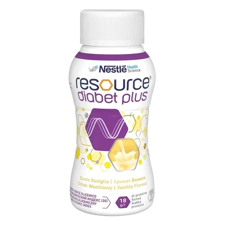 Resource Diabet Plus, Vanilla Flavor, 16 x 200 ml, Nestlé