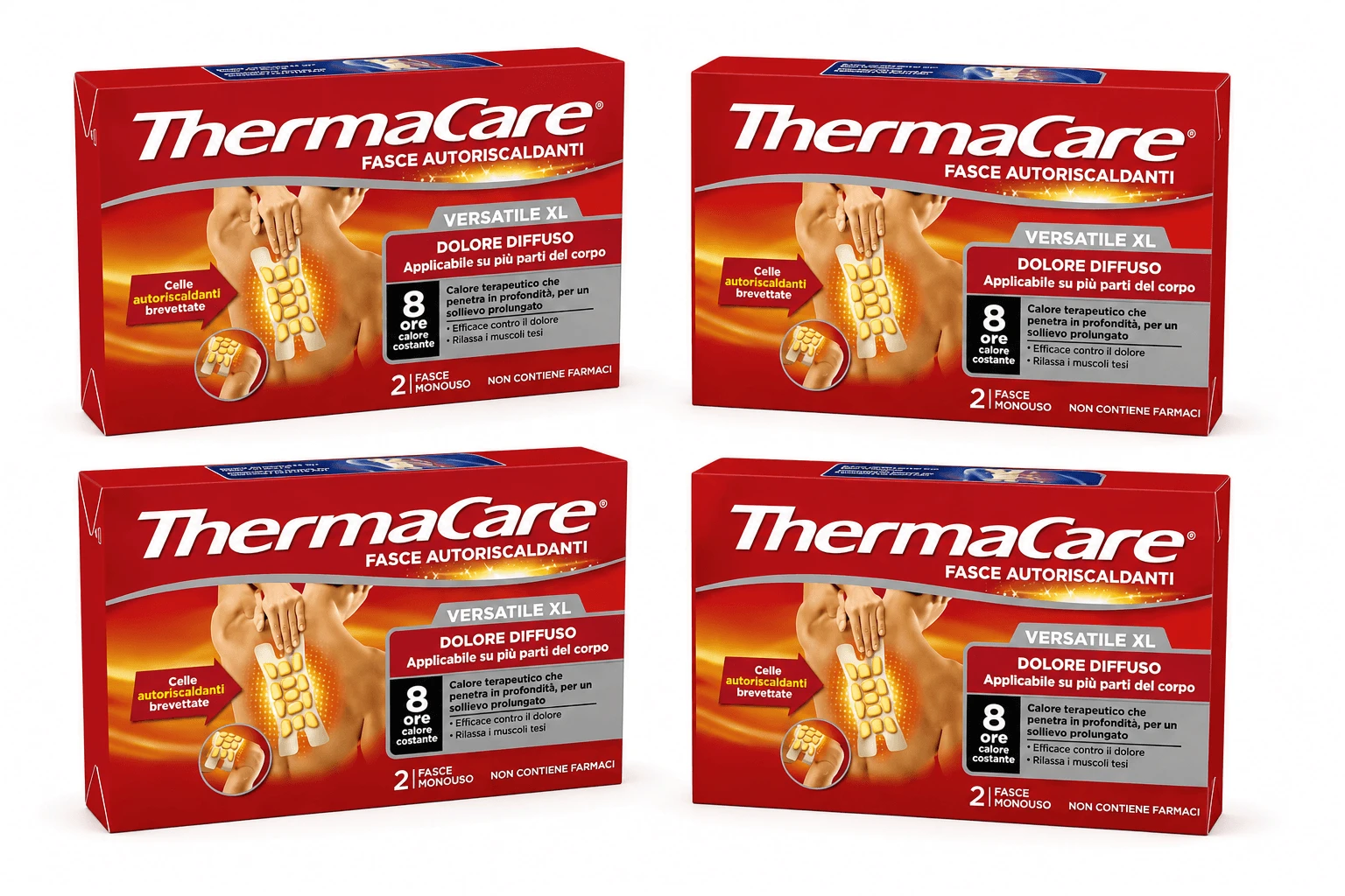 THERMACARE 4x2 Versatile XL Heat Patches for Large Areas of Pain