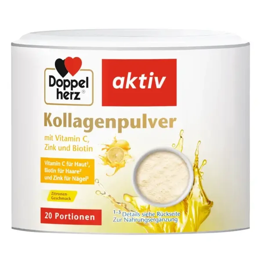 Doppelherz aktiv Collagen Powder with Vitamin C, Zinc, and Biotin, 150 g