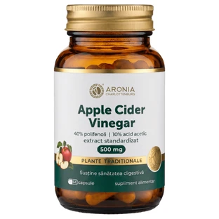 Appelazijn 500 mg — 60 capsules met gestandaardiseerd appelazijnextract, voor de spijsvertering, een evenwichtige voeding en een verzadigd gevoel | Traditionele kruiden