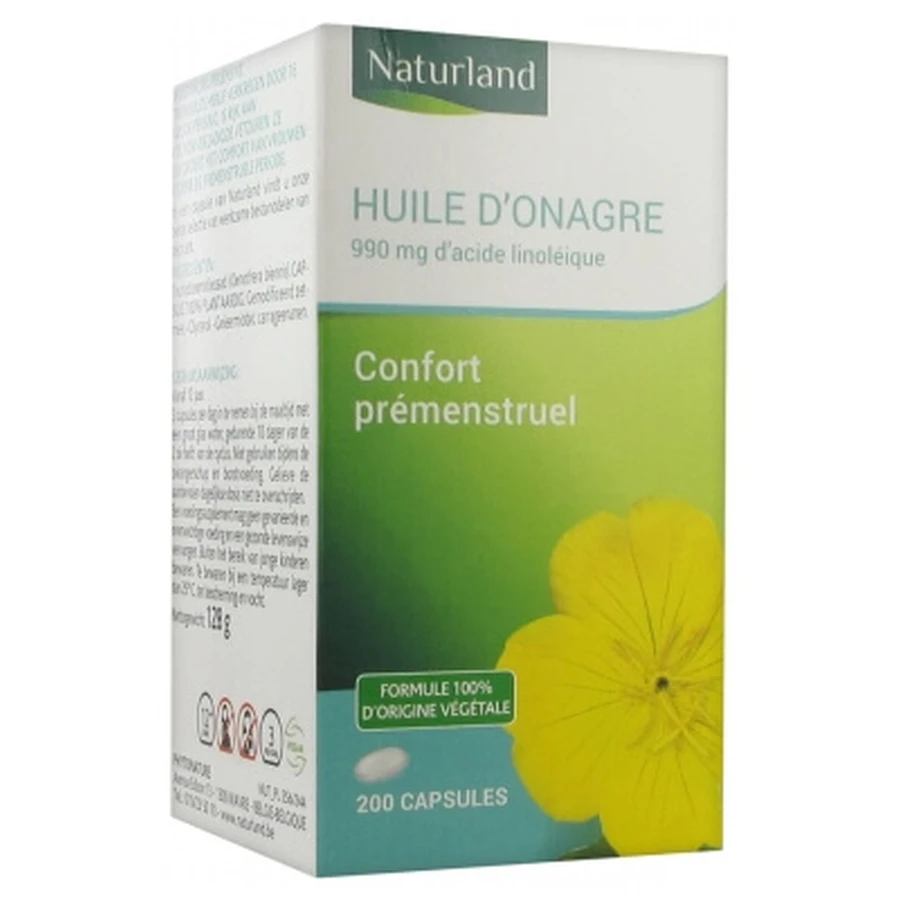 Aceite de onagra Naturland, 200 cápsulas