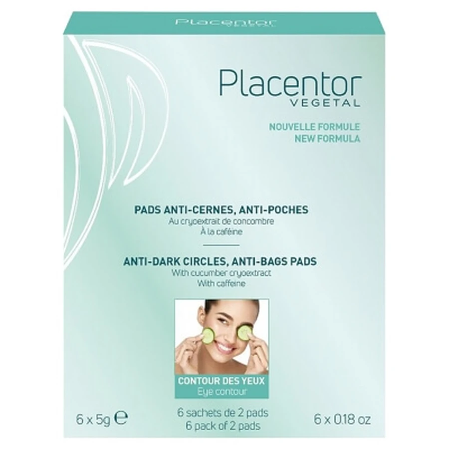 Placentor Végétal Anti-Dark Circles and Anti-Puffiness Pads, 6 x 5 g