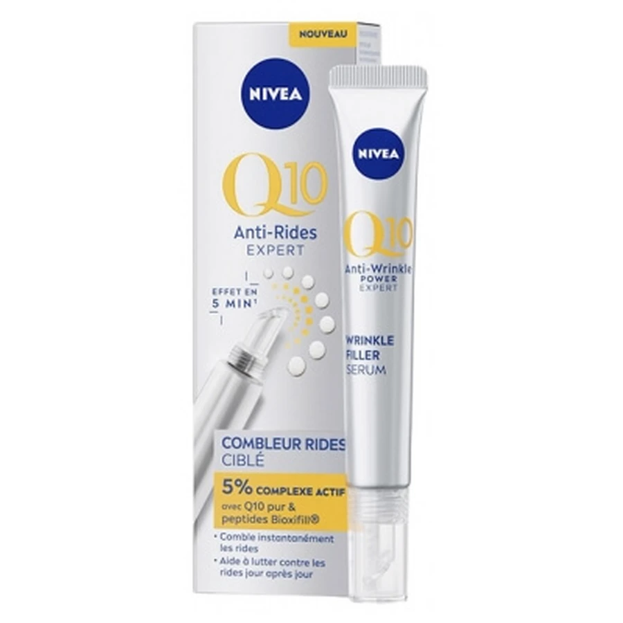 Nivea Q10 Anti-Wrinkle Expert: sérum facial 2 en 1 para rellenar arrugas de forma específica, 15 ml