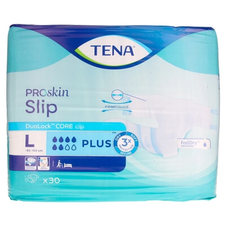 Tena ProSkin Slip Plus, 30 Full-Coverage Pads