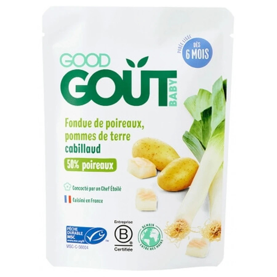 Good Goût Fondue met prei, aardappel en kabeljauw, voor baby’s vanaf 6 maanden, 190 g