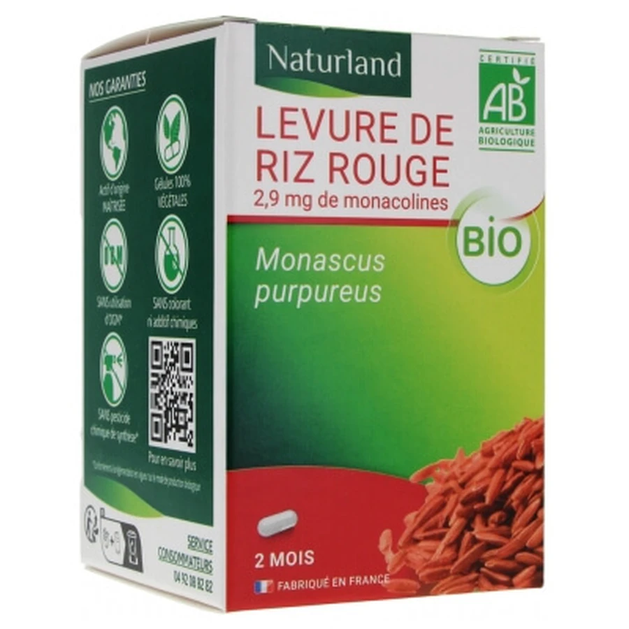 Naturland Levure de Riz Rouge Bio 60 Végécaps