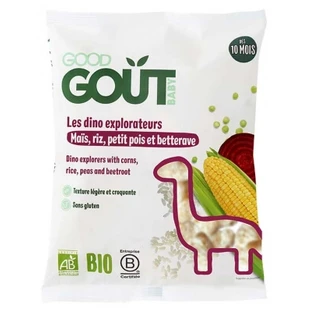 Good Goût Les Dino Explorateurs: maíz, arroz, guisantes y remolacha ecológicos, 35 g
