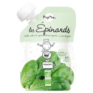 Popote Gourde Les Épinards Purée Dès 4/6 Mois Bio 120 g