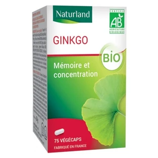 Ginkgo ecológico de Naturland, 75 cápsulas vegetales