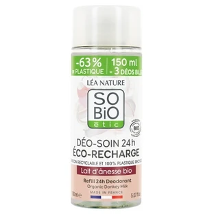 Léa Nature SO BIO étic 24-Hour Deodorant-Moisturizer with Donkey Milk, Organic Eco-Refill, 150 ml
