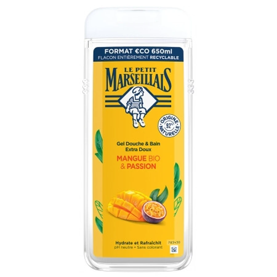 Le Petit Marseillais Gel Douche & Bain Extra Doux Mangue Bio & Passion 650 ml