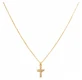 Farma Bijoux Pharma Bijoux hypoallergene vergulde ketting met wit kristallen kruis, 45/48 cm