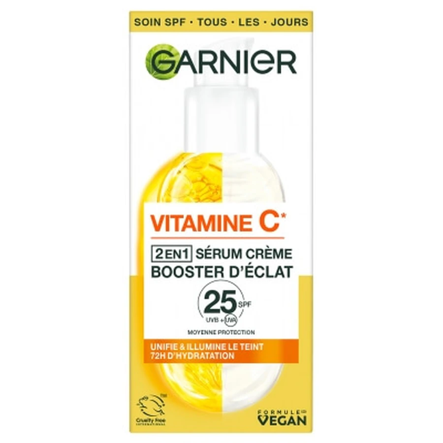 Garnier SkinActive Vitamin C 2-in-1 Creme-Serum für strahlende Haut LSF 25, 50 ml