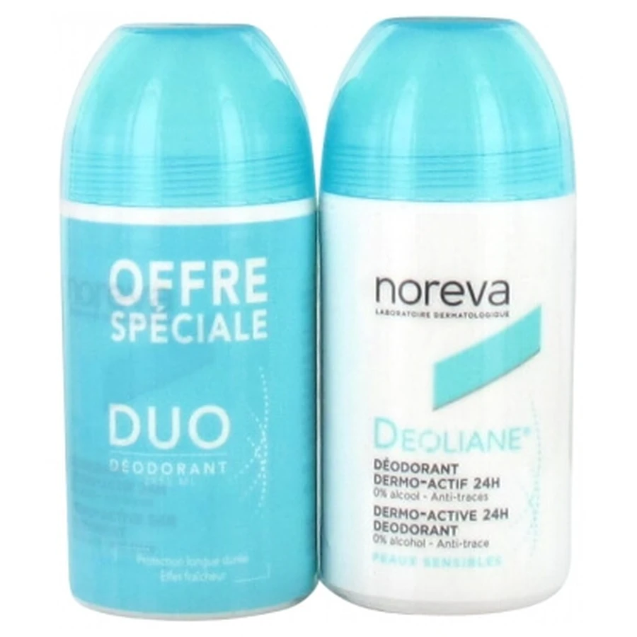 Desodorante dermoactivo de 24 horas Noreva Deoliane, paquete de 2 (2 x 50 ml)