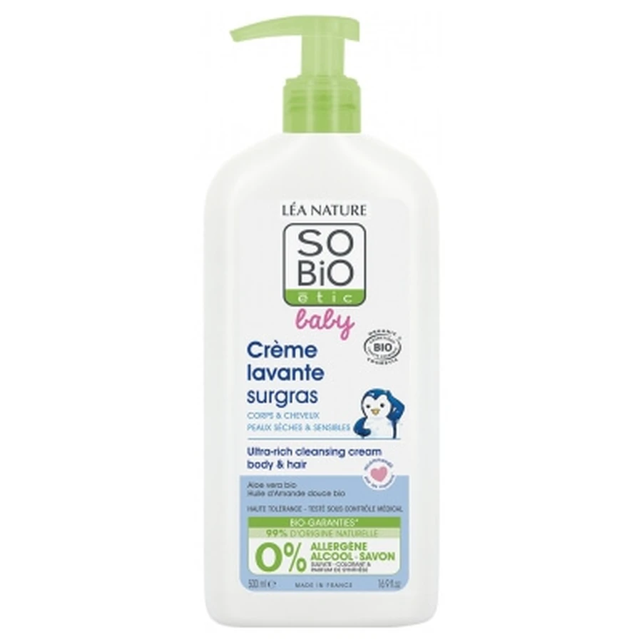Léa Nature SO BIO étic Baby Bio-Reinigungscreme mit intensiver Feuchtigkeitspflege 500 ml
