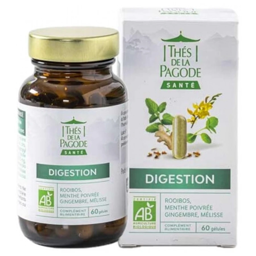 Thés de la Pagode Organic Digestive Tea, 60 Capsules