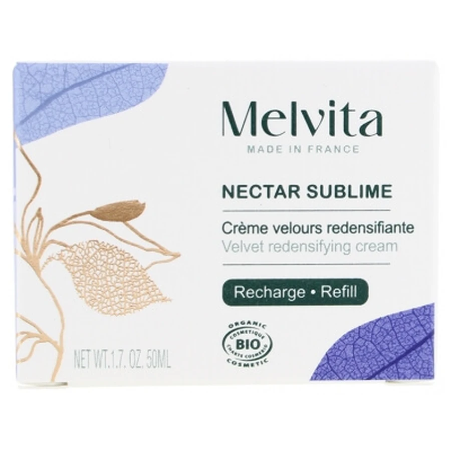 Recambio de la crema aterciopelada redensificante orgánica «Nectar Sublime» de Melvita, 50 ml