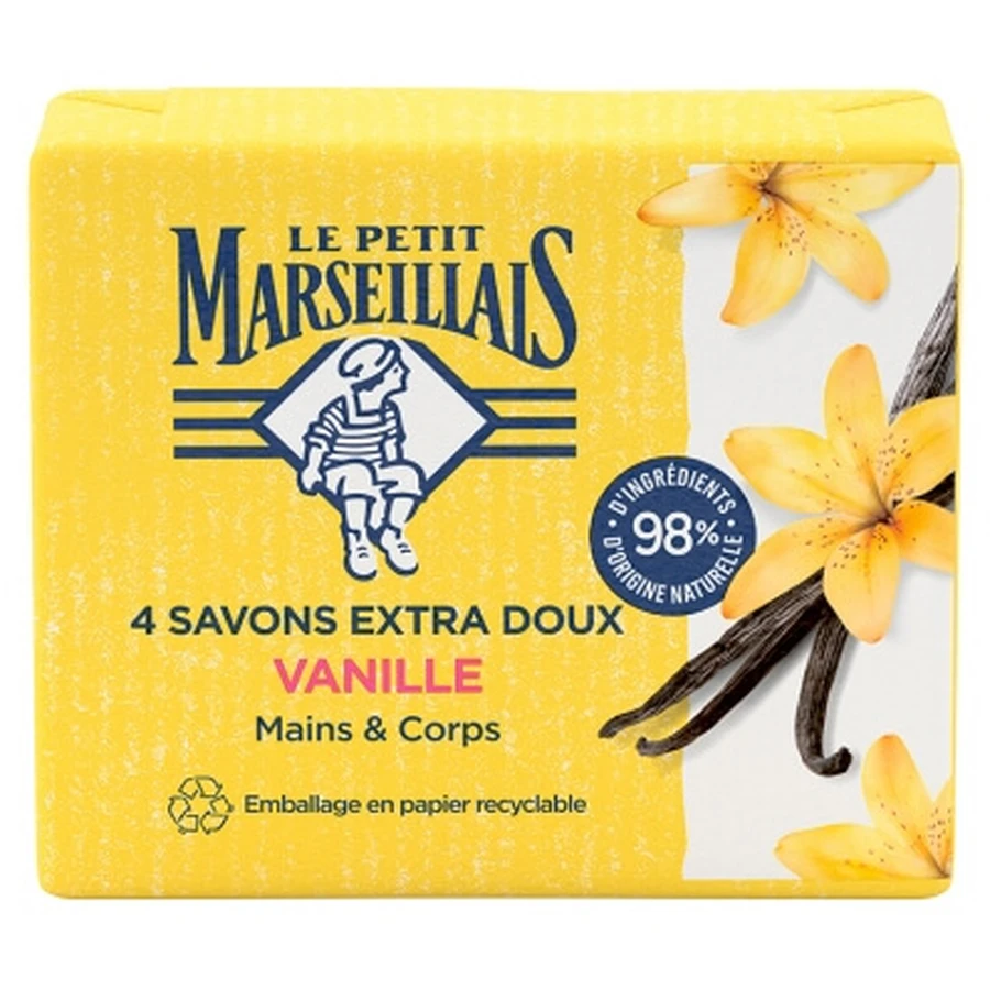 Le Petit Marseillais Extra-milde Vanille-Seife, 4er-Pack (je 100 g)