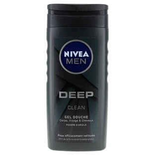 Nivea Men Deep Clean Gel Douche 3en1 Visage Corps et Cheveux Poudre d'Argile 250 ml