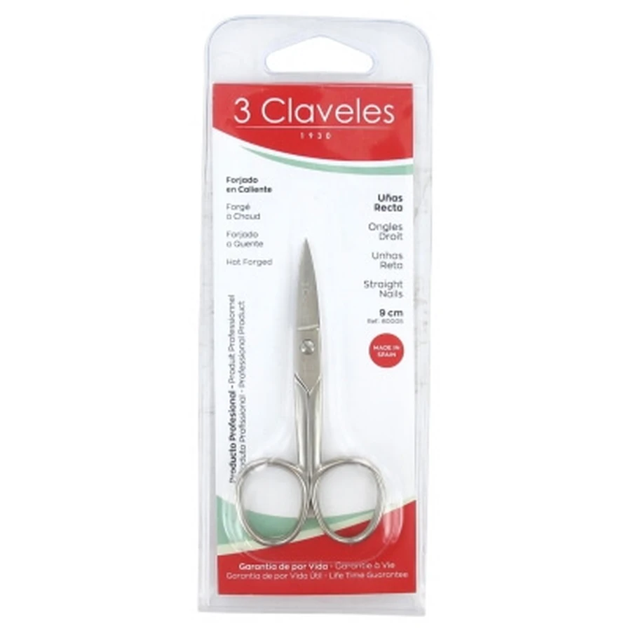 3 Claveles-Nagelschere mit geraden Klingen