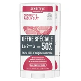 Schmidt's Sensitive natuurlijke deodorantstick met kokos en kaolienklei, 2-pack (elk 75 g)