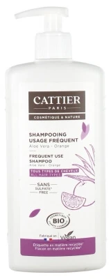 Cattier Frequent-Use Shampoo with Organic Aloe Vera and Orange, 500 ml