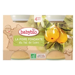 Babybio La Poire Fondante 4 Mois et + Bio 2 Pots de 130 g