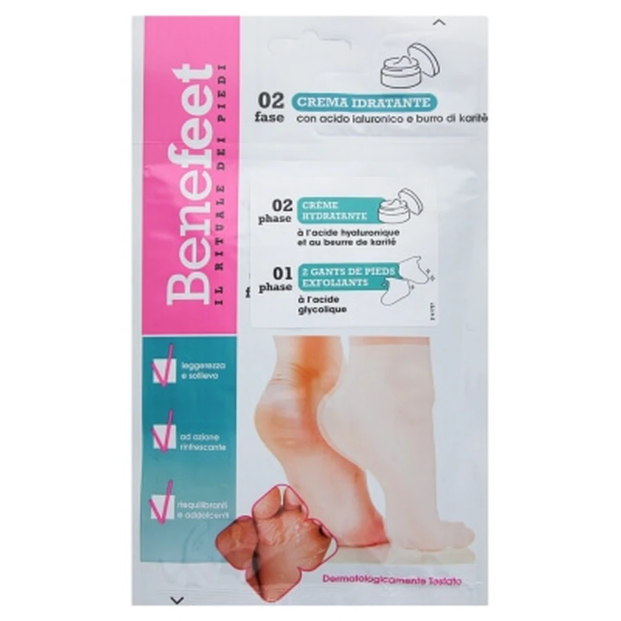 BioGenya Benefeet 2 Peeling-Fußhandschuhe + Feuchtigkeitscreme