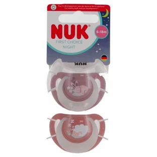 NUK First Choice Night Silicone Pacifiers, 6–18 Months