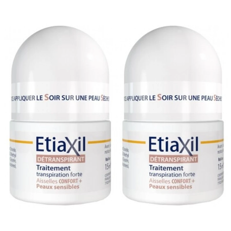 Etiaxil Comfort+ Antitranspirant voor de gevoelige huid, oksels, roll-on, verpakking van 2 x 15 ml