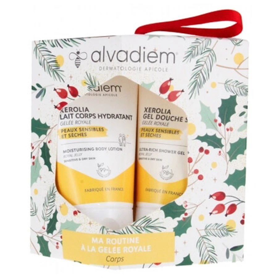 Alvadiem Xerolia: loción hidratante corporal de 30 ml + gel de ducha ultrahidratante Xerolia de 30 ml