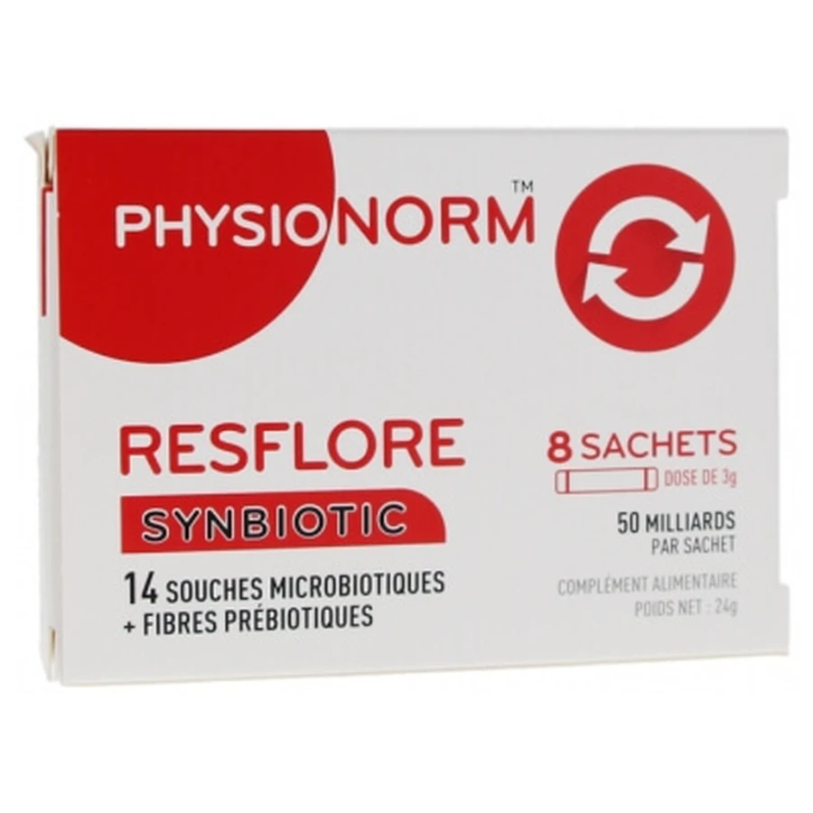 Immubio Physionorm Resflore: bacterias del ácido láctico, 8 sobres